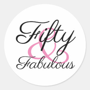 Vijftig en Fantastisch 50e Verjaardagsfeest Ronde Sticker