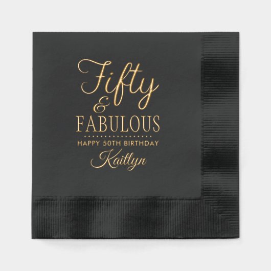 Vijftig en fantastisch! 50ste verjaardag folie servetten (Voorkant)