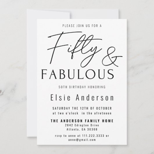 Vijftig en fantastisch 50ste verjaardagsfeest Eenv Kaart (Voorkant)