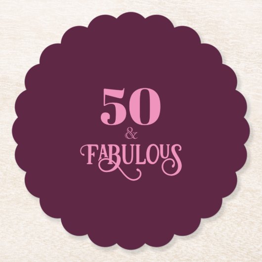 Vijftig en fantastisch Bourgondisch verjaardagsfee Kartonnen Onderzetters (Voorkant)