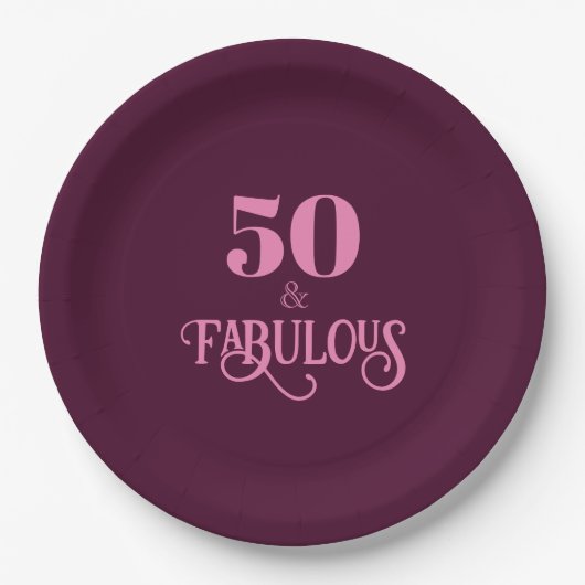 Vijftig en fantastisch Bourgondisch verjaardagsfee Papieren Bordje (Voorkant)