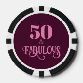 Vijftig en fantastisch Bourgondisch verjaardagsfee Poker Chips (Voorkant)