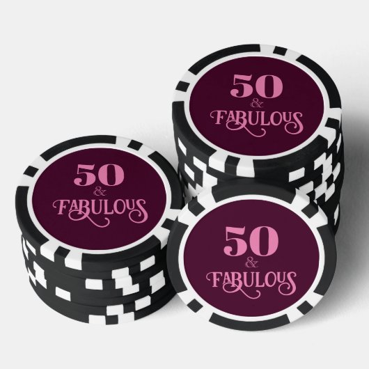 Vijftig en fantastisch Bourgondisch verjaardagsfee Poker Chips (Opstapeling)