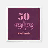 Vijftig en fantastisch Bourgondisch verjaardagsfee Servet (Voorkant)