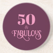 Vijftig en fantastisch Bourgondisch verjaardagsfee Zandsteen Onderzetter (Voorkant)