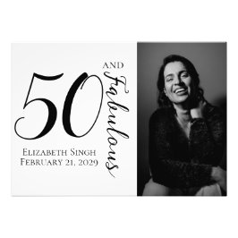 Vijftig en Fantastisch Foto 50e Verjaardagsfeest Afdruk