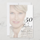 Vijftig en Fantastisch Foto 50ste Verjaardagsfeest Kaart (Voorkant)