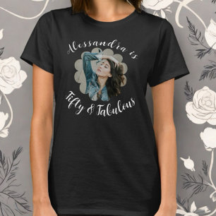 Vijftig en fantastisch foto monogram kalligrafie t-shirt