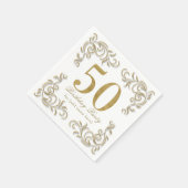 Vijftig en fantastisch gouden glitter verjaardagsf servet (Hoek)