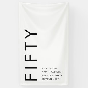 Vijftig en Fantastisch Krachtig 50ste Verjaardagsf Spandoek