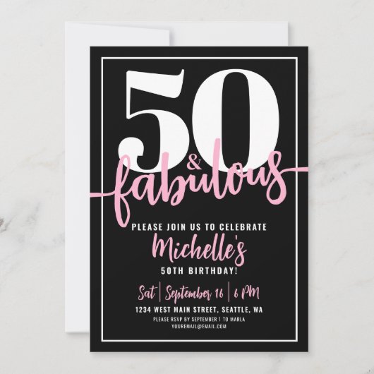 Vijftig en fantastisch modern 50ste verjaardagsfee kaart (Voorkant)