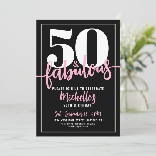 Vijftig en fantastisch modern 50ste verjaardagsfee kaart (Staand voorkant)