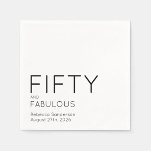 Vijftig en Fantastisch Naam Datum 50ste Verjaardag Servet