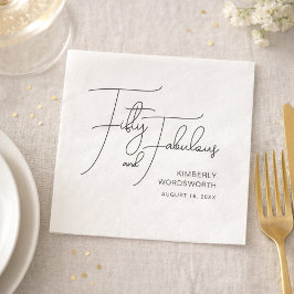 Vijftig en Fantastisch Naam Datum 50ste Verjaardag Servet