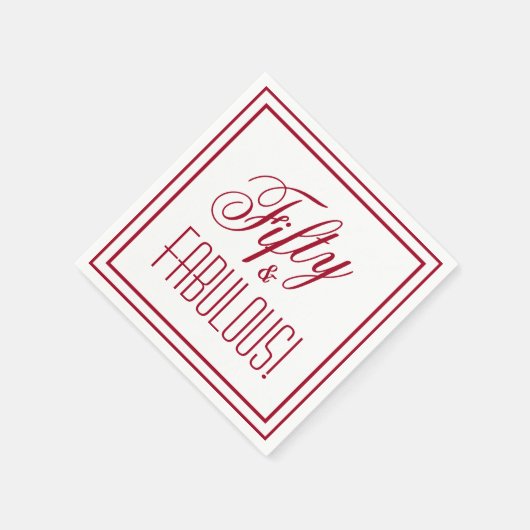 Vijftig en fantastisch! Rode rand 50ste verjaardag Servet (Hoek)