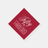 Vijftig en fantastisch! Rood & Wit 50ste Verjaarda Servet (Hoek)