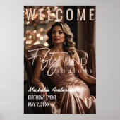 Vijftig en fantastisch Roos Gouden Verjaardag Post Poster (Voorkant)