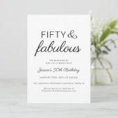 Vijftig en Fantastisch Script Tekst 50e Verjaardag Kaart (Staand voorkant)