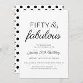 Vijftig en Fantastisch Script Tekst 50e Verjaardag Kaart (Voorkant / Achterkant)
