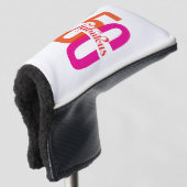 Vijftig en fantastische 50ste verjaardag Elegant Golfheadcover (3/4 voorkant)