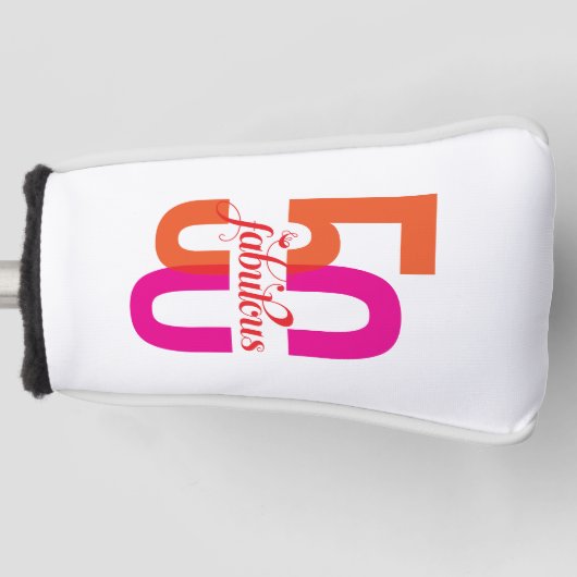 Vijftig en fantastische 50ste verjaardag Elegant Golfheadcover (Voorkant)
