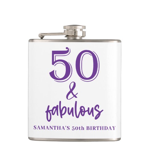 Vijftig en fantastische 50ste verjaardag heupfles (Voorkant)