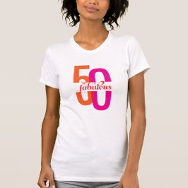 Vijftig en fantastische 50ste verjaardag kleurrijk t-shirt
