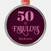 Vijftig en fantastische Bourgogne Metalen Ornament (Voorkant)