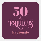 Vijftig en fantastische Bourgogne Vierkante Sticker (Voorkant)