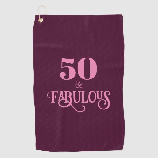 Vijftig en fantastische Bourgondische verjaardag Golfhanddoek (Voorkant)