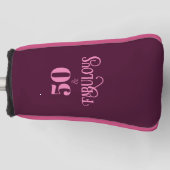Vijftig en fantastische Bourgondische verjaardag Golfheadcover (Voorkant)