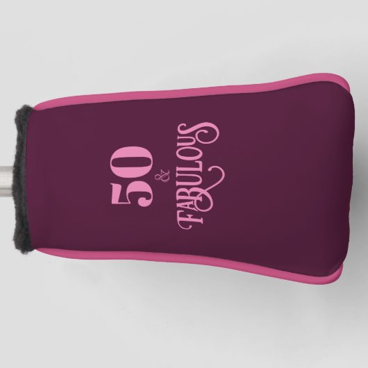 Vijftig en fantastische Bourgondische verjaardag Golfheadcover (Voorkant)