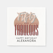 Vijftig en fantastische elegante verjaardagsfeestj servet (Voorkant)