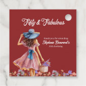 Vijftig en fantastische elegante vrouw 50ste verja bedankjes labels (Achterkant)