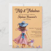 Vijftig en fantastische elegante vrouw 50ste verja kaart (Voorkant)