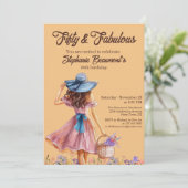 Vijftig en fantastische elegante vrouw 50ste verja kaart (Staand voorkant)