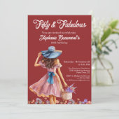 Vijftig en fantastische elegante vrouw 50ste verja kaart (Staand voorkant)