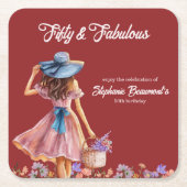 Vijftig en fantastische elegante vrouw 50ste verja kartonnen onderzetters (Voorkant)