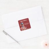 Vijftig en fantastische elegante vrouw 50ste verja vierkante sticker (Envelop)