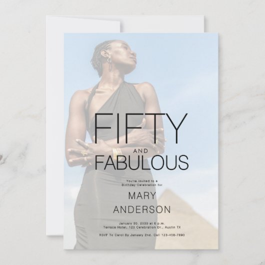 Vijftig en fantastische foto 50ste verjaardagsfees kaart (Voorkant)