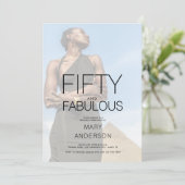 Vijftig en fantastische foto 50ste verjaardagsfees kaart (Staand voorkant)