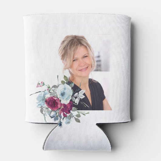 Vijftig en fantastische foto bloemen 50ste verjaar blikjeskoeler (Achterkant)