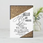 Vijftig en fantastische gouden verjaardagsfeestje  kaart (Staand voorkant)