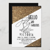 Vijftig en fantastische gouden verjaardagsfeestje  kaart (Voorkant / Achterkant)