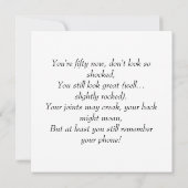 Vijftig en fantastische humoristische verjaardagsg kaart (Achterkant)