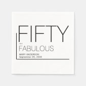 Vijftig en fantastische naam Datum 50ste verjaarda Servet (Voorkant)