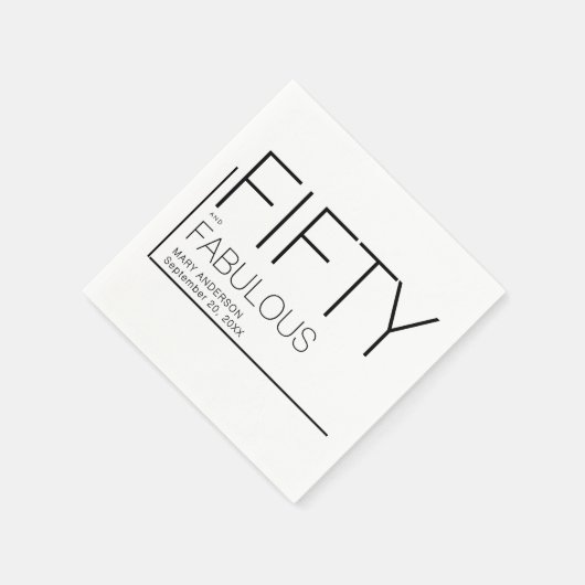 Vijftig en fantastische naam Datum 50ste verjaarda Servet (Hoek)