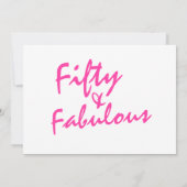 Vijftig en fantastische roze 50ste verjaardag kaart (Achterkant)