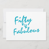 Vijftig en fantastische turquoise 50e verjaardag kaart (Achterkant)