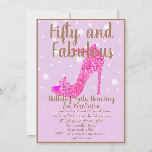 Vijftig en fantastische verjaardagsfeestje Hot Pin Kaart (Voorkant)